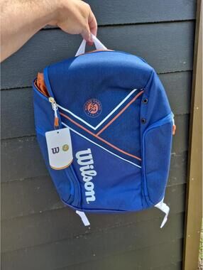 Wilson Roland Garros Super Tour Tennis Backpack for 2 Racket Bag Navy Rare
